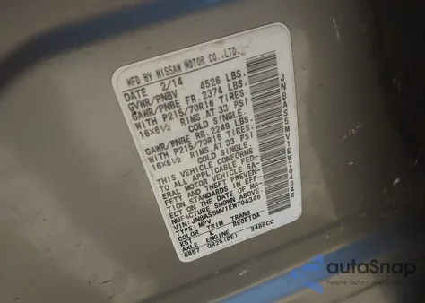 2014 Nissan Rogue Select S from USA, damaged, VIN JN8AS5MV1EW704346